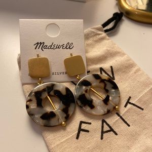 NWT Madewell Tortoise and Gold Statement Earrings